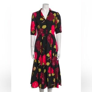 🌹Kate Spade New York Shirtdress Black Floral Print US 4/ WS
